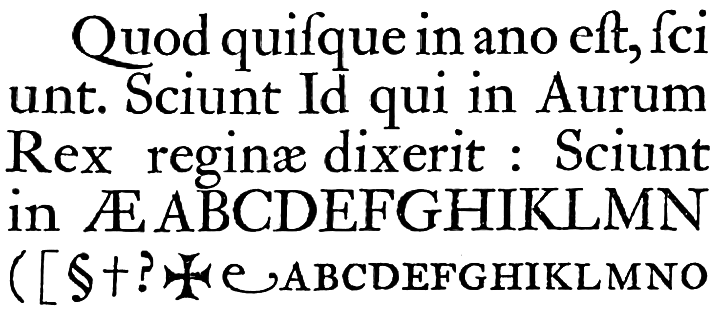 Образец шрифта Аскедоника словолитни Энсхеде, отлитый с матриц Ван Дейка