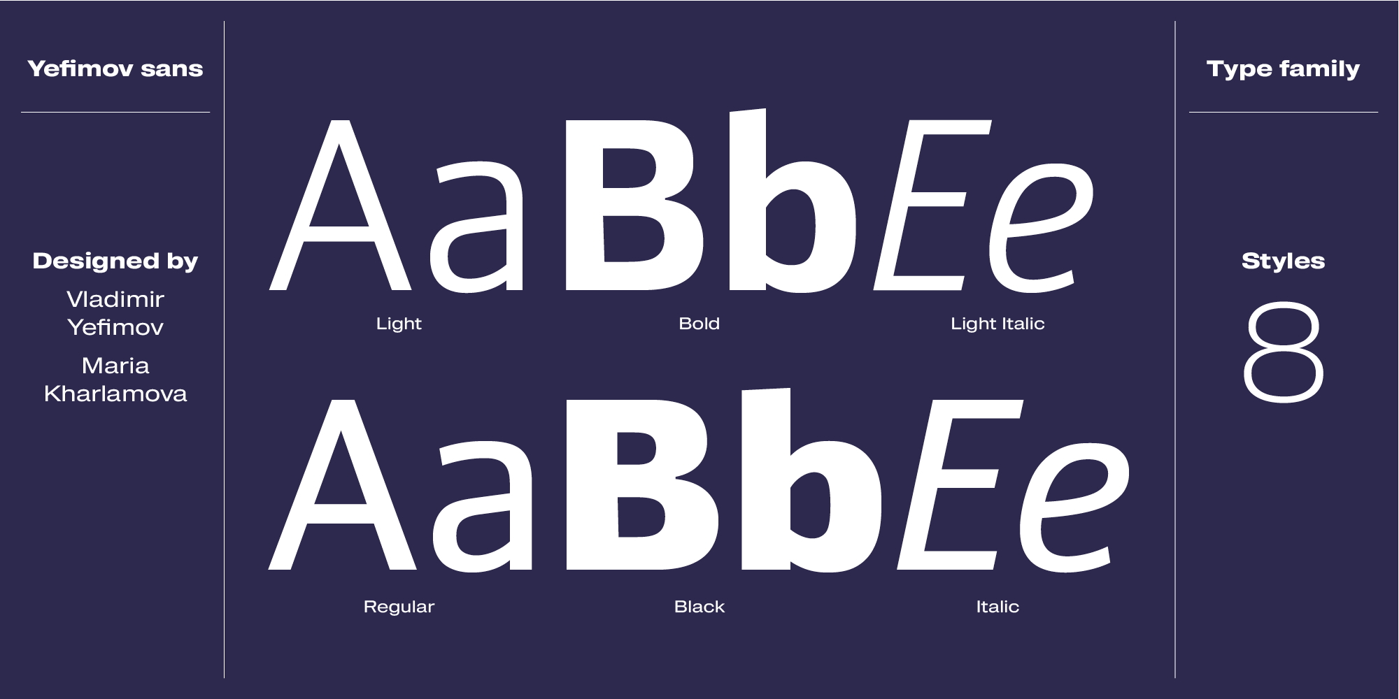 Шрифт для навигации Yefimov Sans