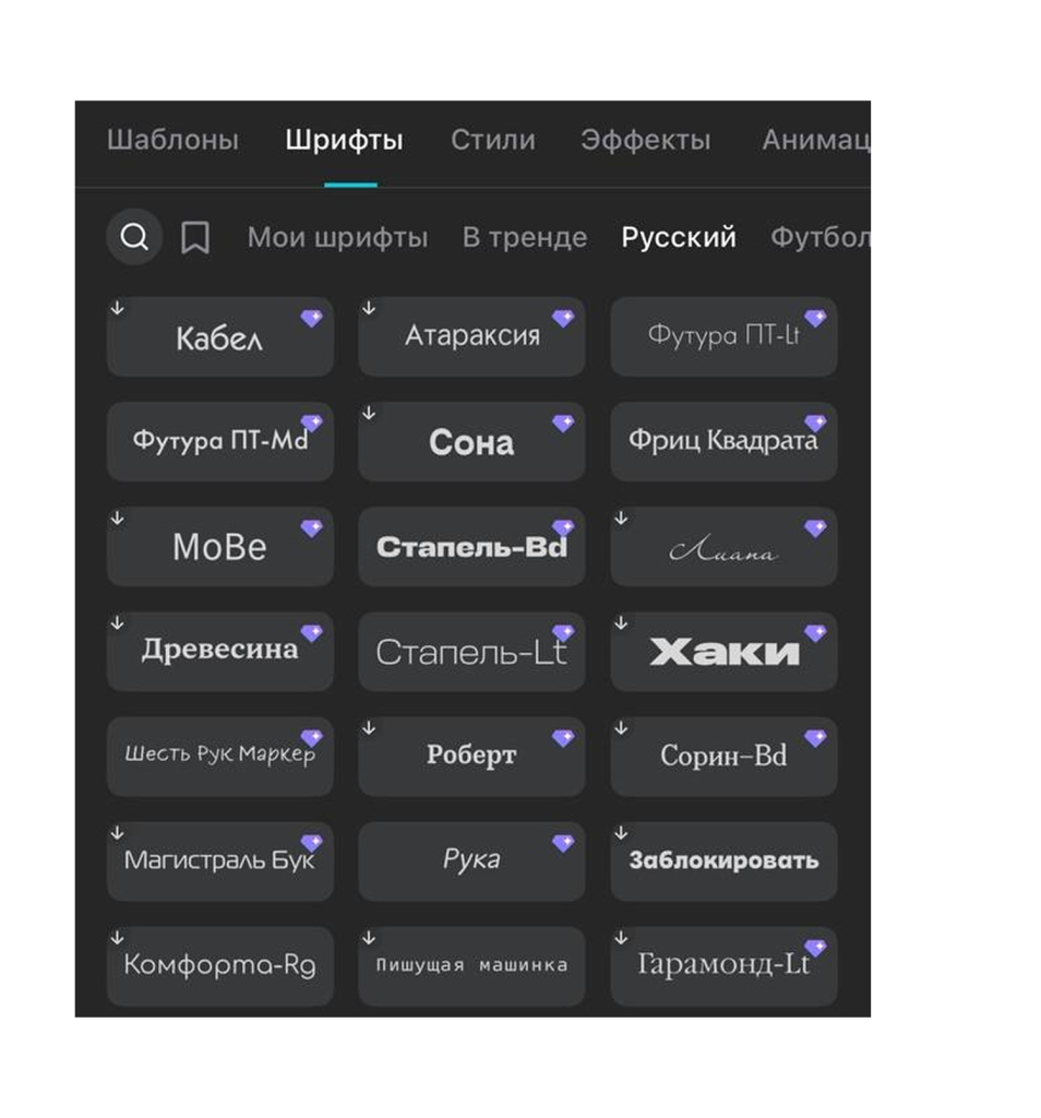 Шрифты Паратайпа в CapCut